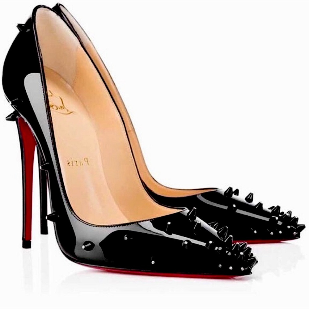 Christian Louboutin Diamond Spike 120 in Black/ Crystal (Size 40EU)